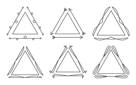 Dividers black decorative triangle frame royal set Stock-Illustration