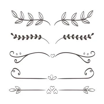 Dividers borders laurels set Stock Illustration