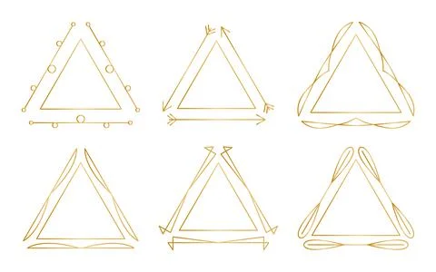 Dividers gold decorative triangle frames royal set Stock Illustration
