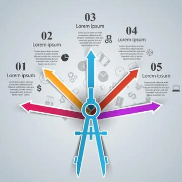 Dividers infographic. Engineer template. Illustrazione stock