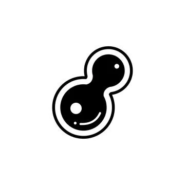 Dividing Cell with Nucleus Flat Vector Icon Stock Illustration