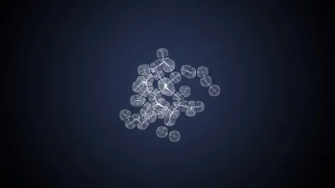 Dividing cells on blue back ground. Stock Footage 93779423