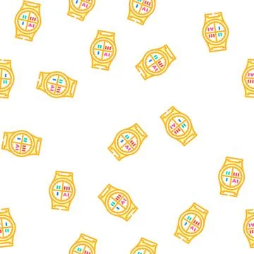 Dividing hour into stages vector seamless pattern Illustrazione stock