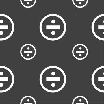 Dividing icon sign. Seamless pattern on a gray background. Vector Stock Illustration