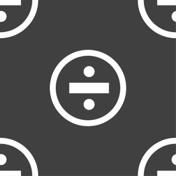 Dividing icon sign. Seamless pattern on a gray background. Vector Stock Illustration