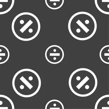 Dividing icon sign. Seamless pattern on a gray background. Vector 스톡 일러스트