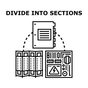 Dividing information into clear organized sections concept Stock Illustration