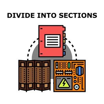 Dividing information into clear organized sections concept Stock Illustration