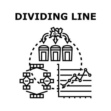 Dividing line concept with data classification and analysis Stock Illustration