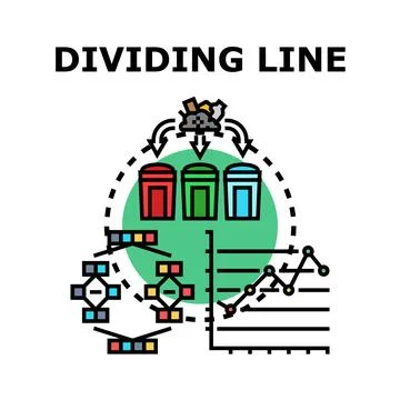 Dividing line concept with data classification and analysis Stock Illustration