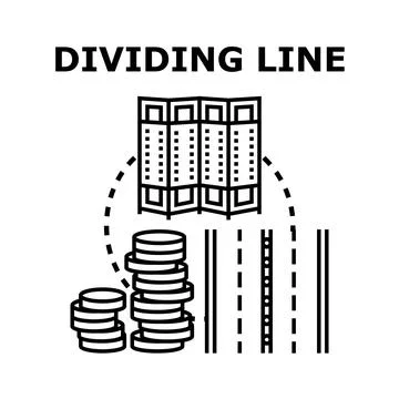Dividing line concept with room screen, coins, and road Stock Illustration