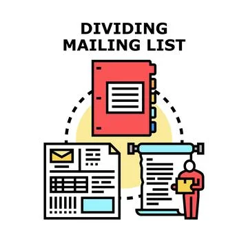 Dividing mailing list for targeted email marketing campaign Stock Illustration