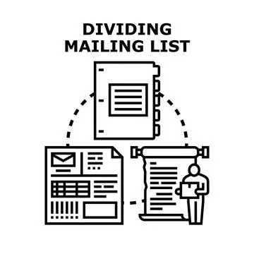 Dividing mailing list for targeted email marketing campaign Stock Illustration