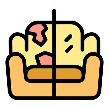 Dividing old sofa for recycling and garbage collection Stock Illustration