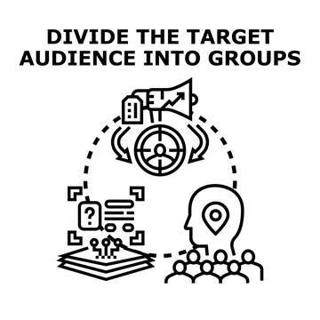 Dividing target audience into customer groups for segmentation Stock Illustration