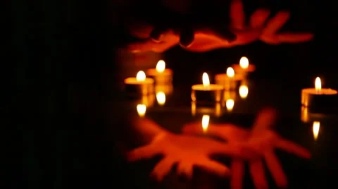 Divination with candles and a mirror Stock Footage 8620882