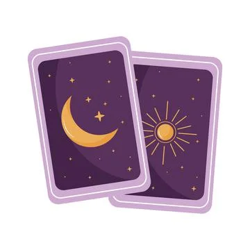Divination cards esoteric isolated icon Stock Illustration