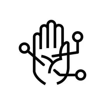 Divination by the hand icon vector outline illustration Stock Illustration