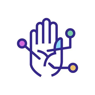 Divination by the hand icon vector outline illustration Stock Illustration