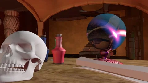 Divination on the Mogic ball. 3D rendering Stock-Footage 140544582