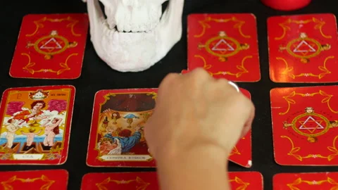 Divination by tarot cards Stock Footage 234989565