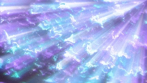Divine bright light rays shining through colorful purple clouds. Stock Footage 345889106