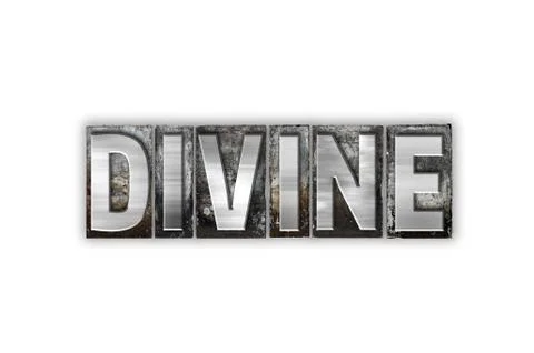 Divine Concept Isolated Metal Letterpress Type Stock Illustration