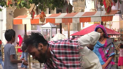 Divine dance Some Hindu devotees worshipping Goddess Durga at Kangra temple Stock Footage 42756451