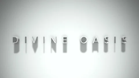Divine oasis 3D title animation white text on a white background Stock Footage 299374451
