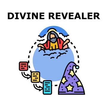 Divine revealer concept for future prophecy insight Stock Illustration