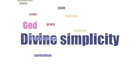 Divine Simplicity Word Cloud Animated Isolated Video stock 103096155