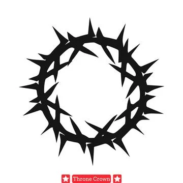 Divine Thorn Crown Vector Collection  Sacred Symbolism Illustrazione stock