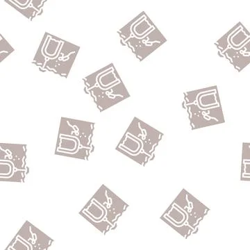 Diving bell glyph vector seamless pattern Stock Illustration