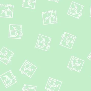 Diving bell line vector seamless pattern Illustrazione stock