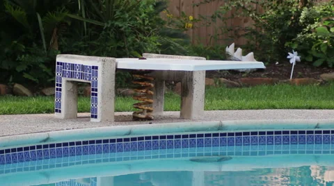 Diving Board and Swimming Pool Stock Footage 50938819