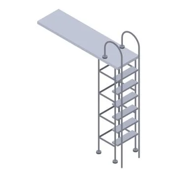 Diving board icon, isometric style Illustrazione stock