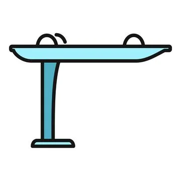 Diving board icon representing summer water sport equipment Stock Illustration