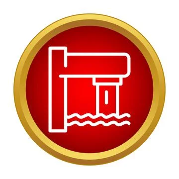 Diving board icon showing water in swimming pool Stock Illustration