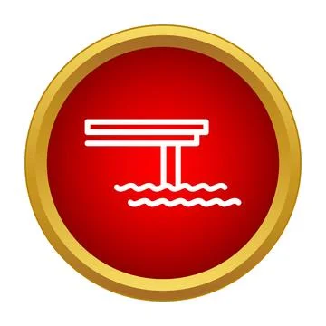 Diving board icon at swimming pool Stock Illustration