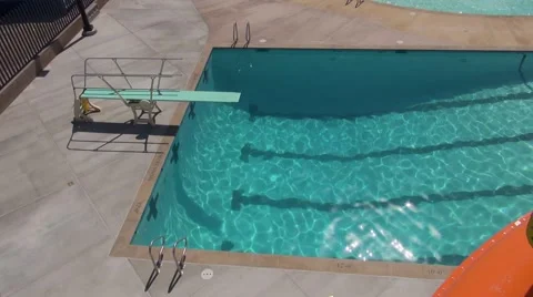 Diving Board Pool Stock Footage 40219946