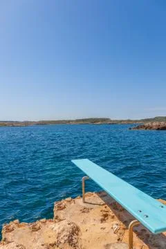 Diving board into sea Stock Photos