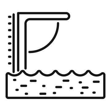 Diving board standing over water in swimming pool Stock Illustration