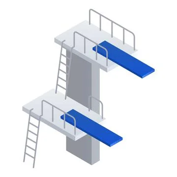 Diving board tower icon, isometric style Illustrazione stock