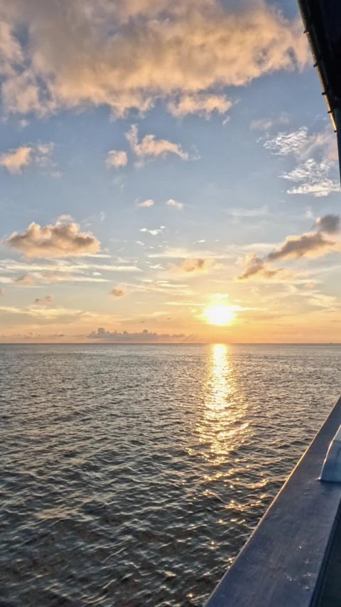 A diving boat at sunset Stock Footage 304566344