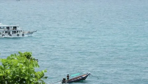 Diving boats on ocean 스톡 동영상 11099838