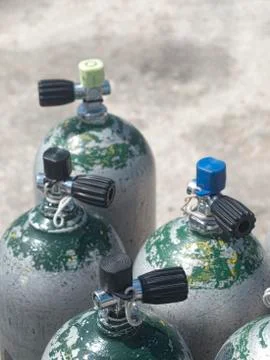 Diving bottles Fotos de archivo