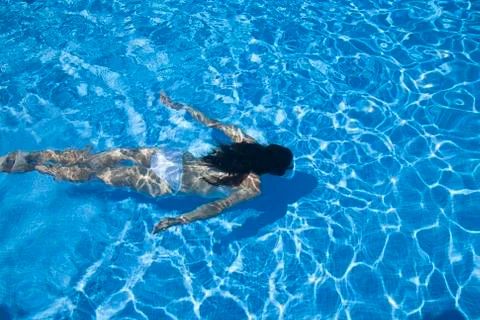 Diving bottom of a pool Stock Photos