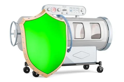 Diving chamber with shield, 3D rendering Diving chamber with shield, 3D re... Stock Photos