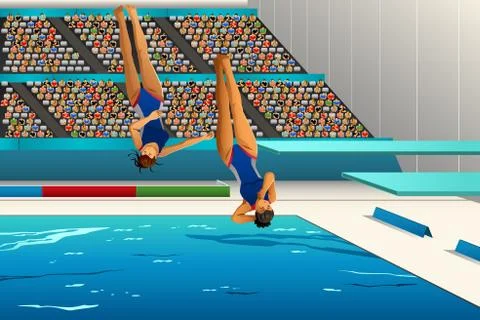 Diving competition Stock Illustration