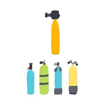 Diving cylinders equipment for underwater exploration and leisure Stock Illustration